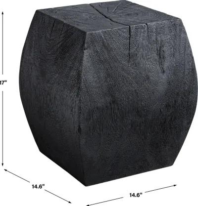 Grove Black Wooden Accent Stool