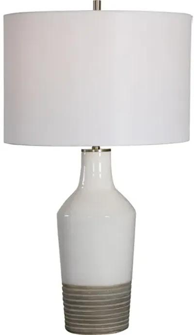 Dakota White Crackle Table Lamp