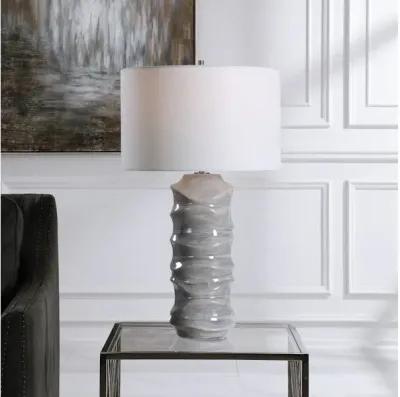 Waves Blue and White Table Lamp