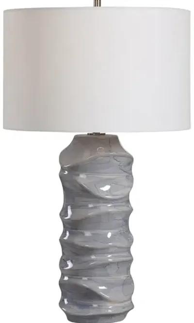 Waves Blue and White Table Lamp