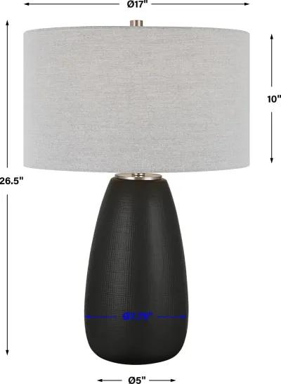 Twilight Satin Black Table Lamp