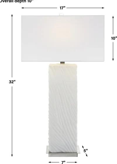 Pillar White Marble Table Lamp