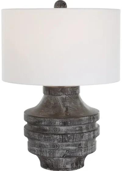 Timber Carved Wood Table Lamp