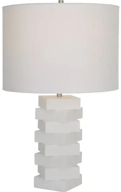 Ascent White Geometric Table Lamp