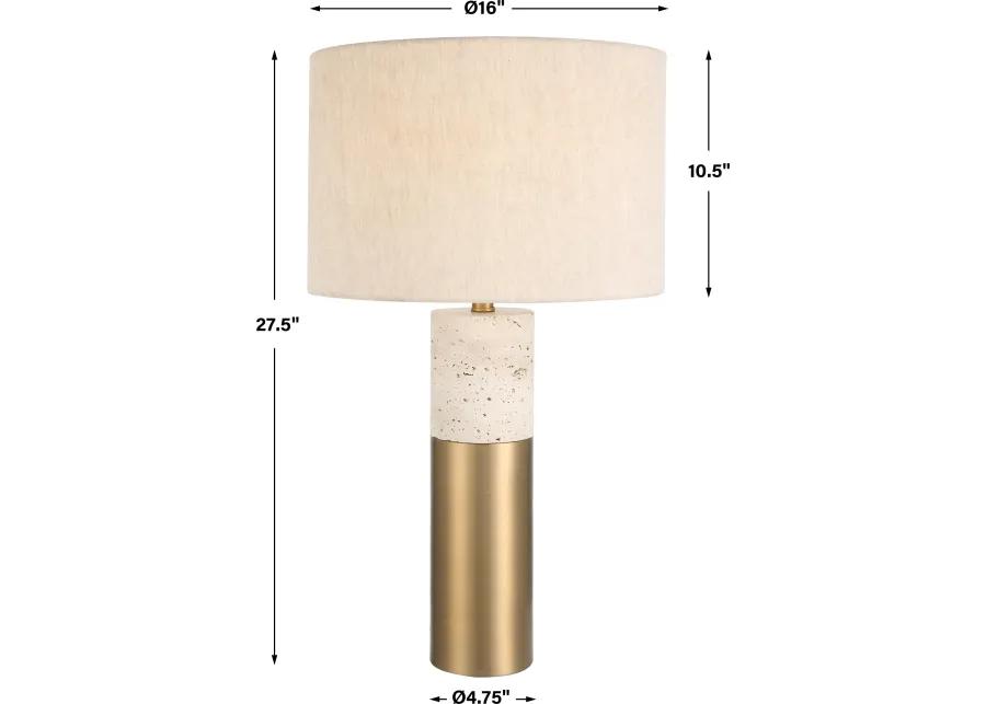 Gravitas Elegant Brass and Stone Lamp