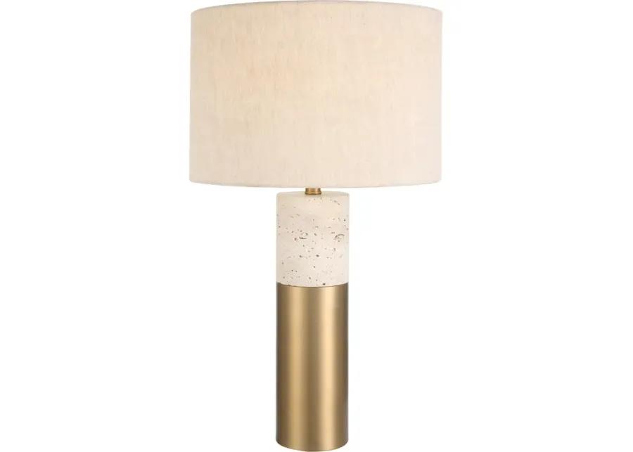 Gravitas Elegant Brass and Stone Lamp