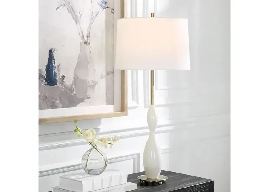 Annora Glossy White Table Lamp