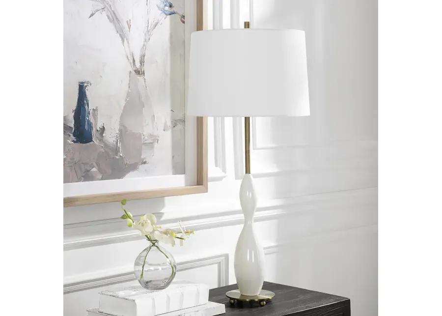 Annora Glossy White Table Lamp