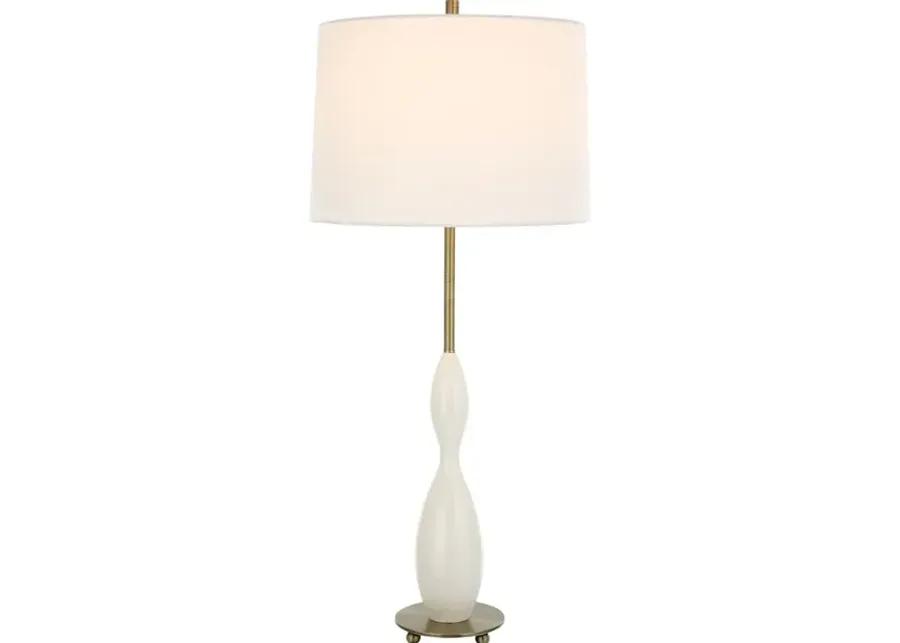 Annora Glossy White Table Lamp