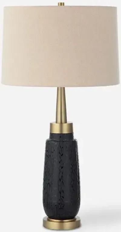 Spyglass Black Wood Grain Table Lamp