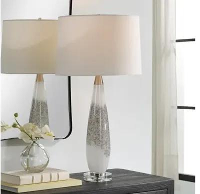 Quinn White and Silver Table Lamp