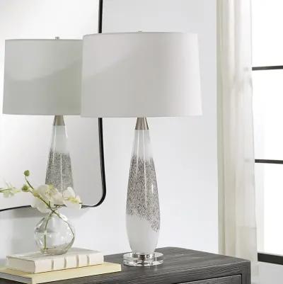 Quinn White and Silver Table Lamp