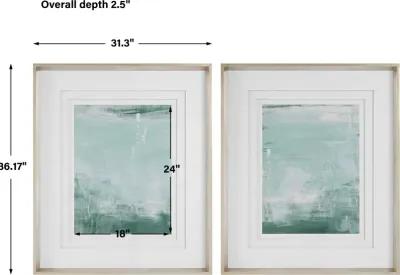 Coastal Patina Modern Framed Prints, S/2