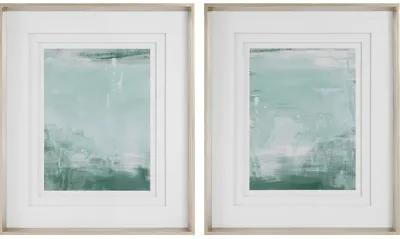 Coastal Patina Modern Framed Prints, S/2